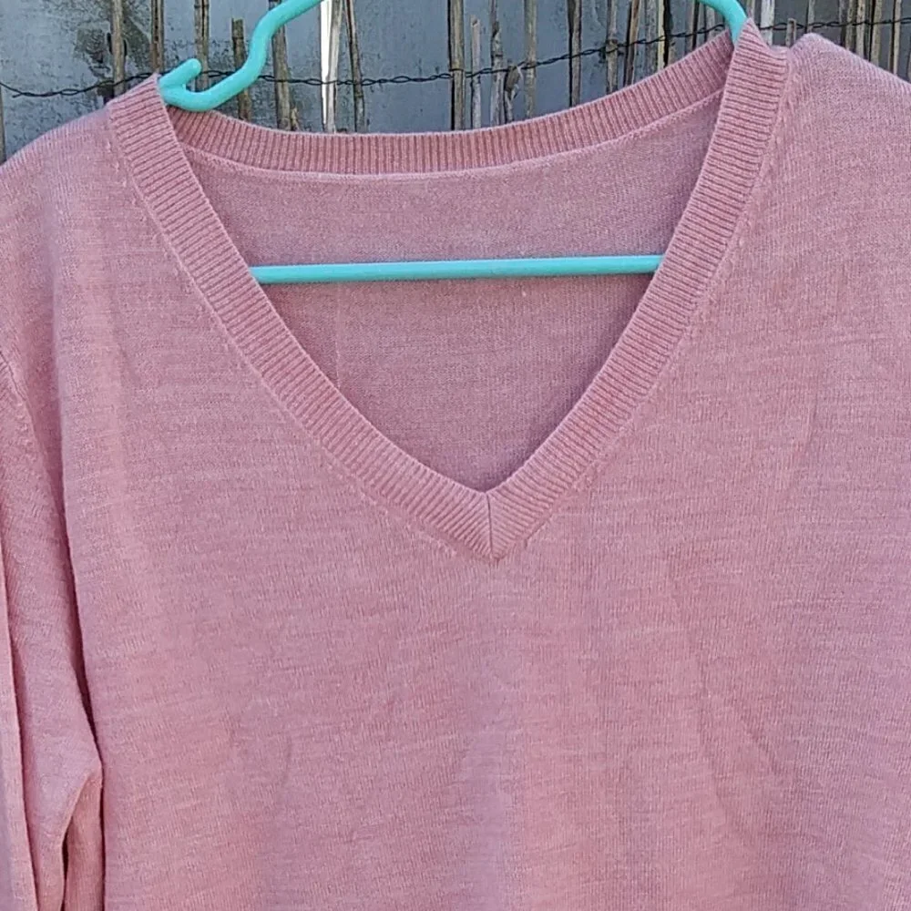 Pink V-Neck Cardigan Women's - No. Size. No Brand. - See Measurements